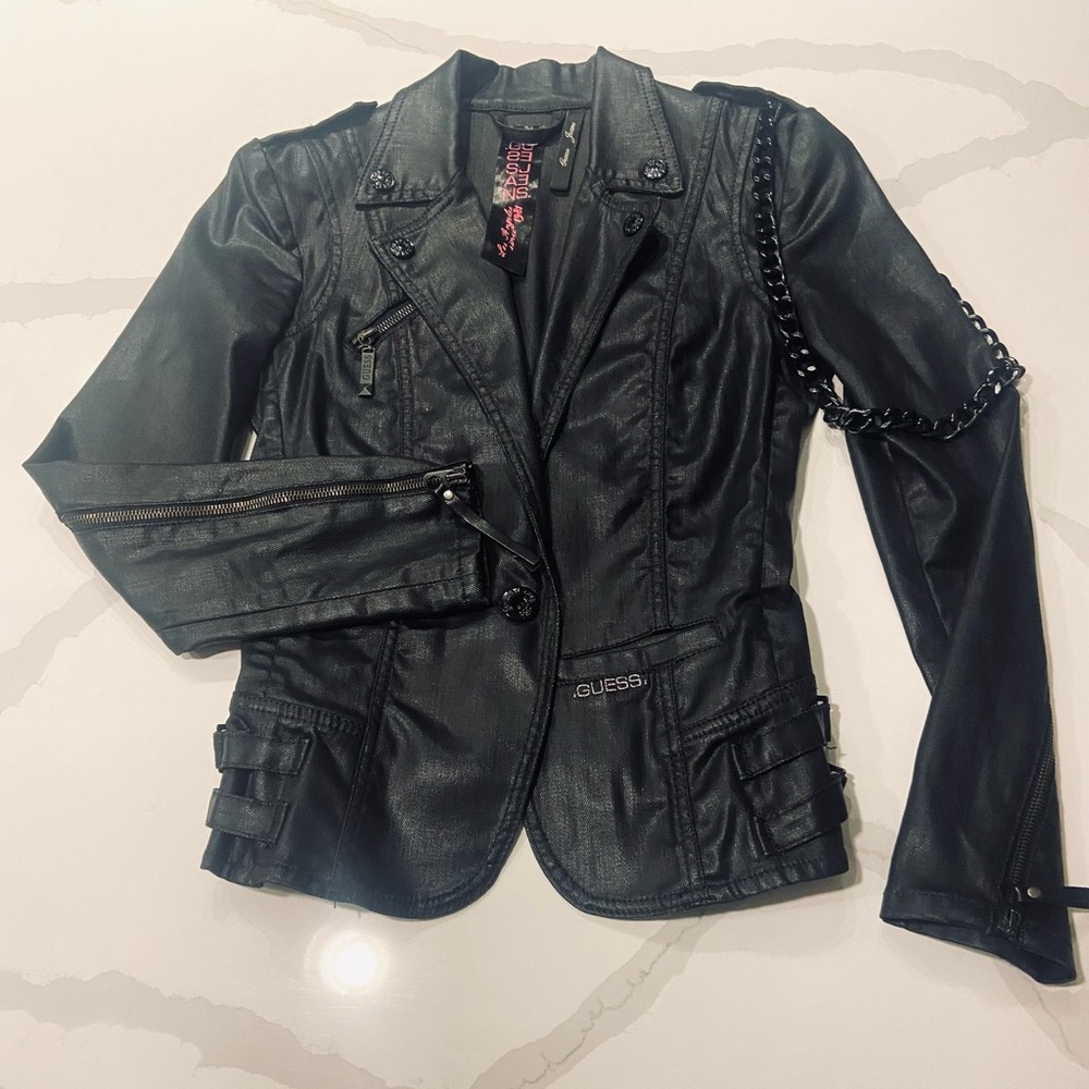 Guess Black Jeans Jacket Size Small - image 1